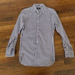 J Crew Men’s Wrinkle Free Purple Check Button-Up in XS